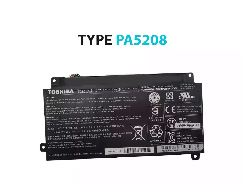 Bateria Genuine TOSHIBA PA5208