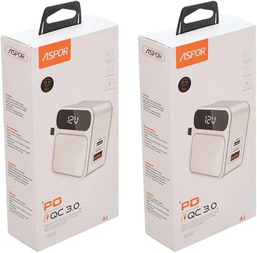 Cargador con cable USB-IP ASPOR A835 PD QC3.0 