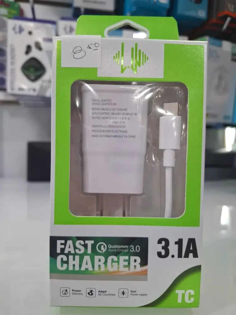 Cargador & Cable 3.1A (USB-TC)