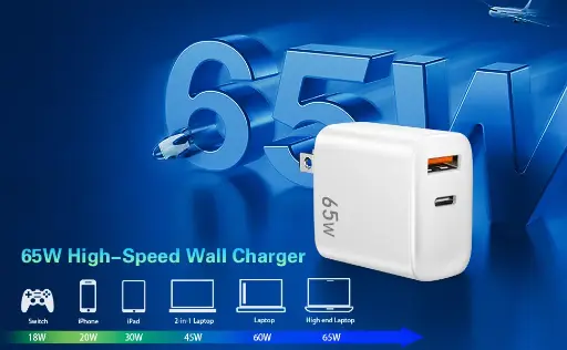 [Cargador Solo 2 Entrada GaN USB TPC 65W] Cargador Solo 2 Entrada GaN USB TPC 65W 