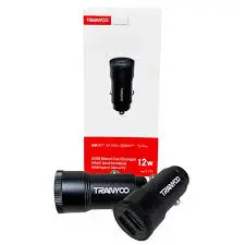 [Cargador Auto Solo 2 puerto 12W TRANYOO 2P-USB T-C20] Cargador Auto Solo 2 puerto 12W TRANYOO 2P-USB T-C20