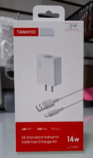 [Cargador Cable USB-Micro 2 puerto USB 14W TRANYOO T-C02 V Kit Fast] Cargador Cable USB-Micro 2 puerto USB 14W TRANYOO T-C02 V Kit Fast
