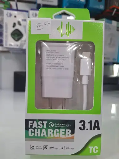 [Cargador con Cable 3.1A USB-TPC] Cargador con Cable 3.1A USB-TPC