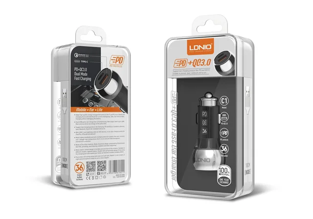 [Cargador para Carro PD+QC 38W C1 TC] Cargador para Auto PD+QC 38W C1 TC